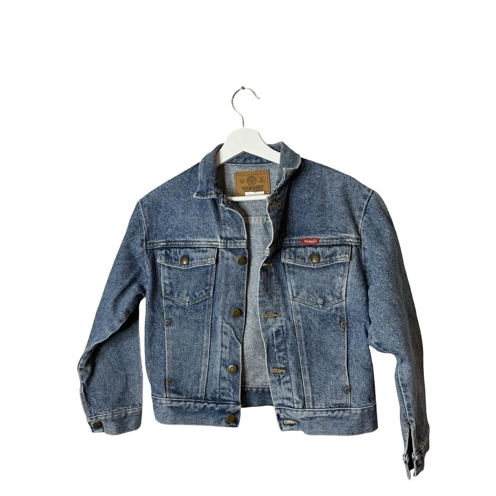VTG Wrangler Denim Jacket Men Small Blue Jean‎ Trucker Cowboy Western womens